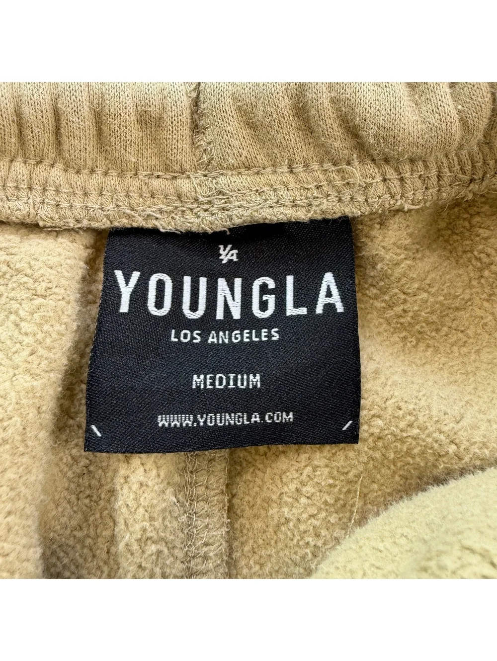 YoungLA Young Ambitious Club Fleece Jogger Sweatpants Tan Bodybuilding Gym M